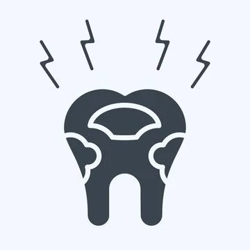 Icon Decayed Tooth. related to Dentist symbol. glyph style. simple design e.. Stock Illustration