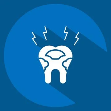 Icon Decayed Tooth. related to Dentist symbol. long shadow style. simple de.. Stock Illustration