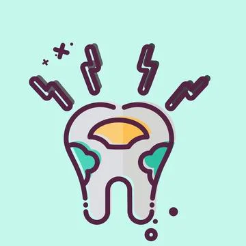 Icon Decayed Tooth. related to Dentist symbol. MBE style. simple design edi.. Stock Illustration