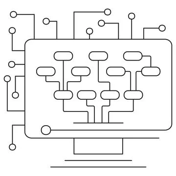 Icon of decision tree in artificial intelligence and machine learning イラスト素材