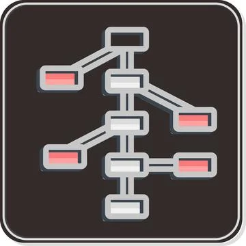 Icon Decision Trees. related to Machine Learning symbol. Glossy Style. simp.. Stock Illustration