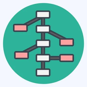 Icon Decision Trees. related to Machine Learning symbol. color mate style. .. 스톡 일러스트