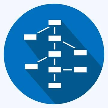 Icon Decision Trees. related to Machine Learning symbol. long shadow style... 스톡 일러스트