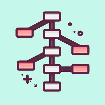 Icon Decision Trees. related to Machine Learning symbol. MBE style. simple .. Stock Illustration