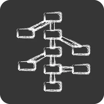 Icon Decision Trees. related to Machine Learning symbol. chalk Style. simpl.. Stock Illustration