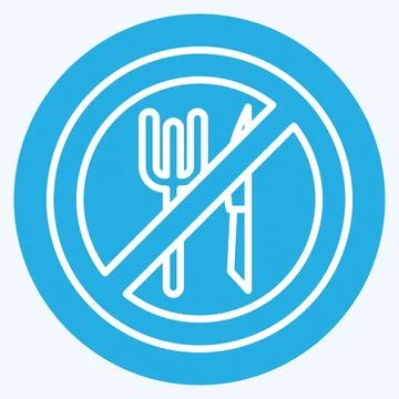 Icon Decreased Appetite. suitable for flu symbol. blue eyes style. simple des Stockillustratie
