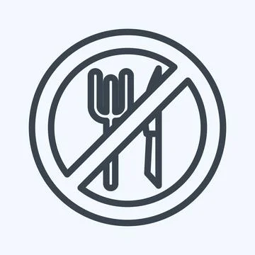 Icon Decreased Appetite. suitable for flu symbol. line style. simple design e イラスト素材