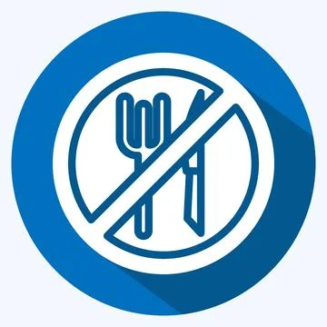 Icon Decreased Appetite. suitable for flu symbol. long shadow style. simple d Stockillustratie