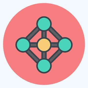 Icon Deep Learning. suitable for data analytics symbol. color mate style. sim Stock Illustration