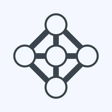 Icon Deep Learning. suitable for data analytics symbol. glyph style. simple d Stock Illustration