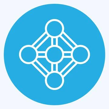 Icon Deep Learning. suitable for data analytics symbol. blue eyes style. simp Illustrazione stock