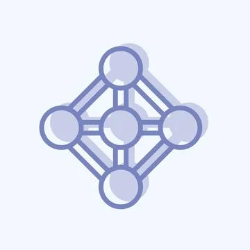 Icon Deep Learning. suitable for data analytics symbol. two tone style. simpl Illustrazione stock