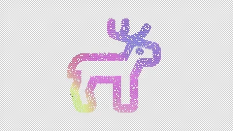 Icon deer is made up of LED square shapes that shimmer and flicker. There are Stock Footage 296941958