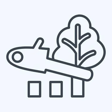 Icon Deforestation. related to Climate Change symbol. line style. simple de.. Stock Illustration