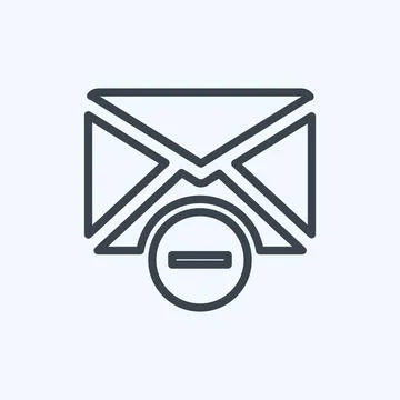 Icon Delete Envelop. suitable for User Interface symbol. line style. simple d 스톡 일러스트