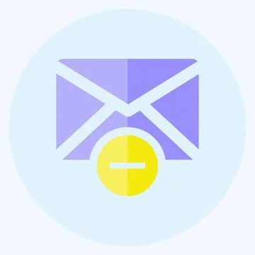Icon Delete Envelop. suitable for User Interface symbol. flat style. simple d 스톡 일러스트