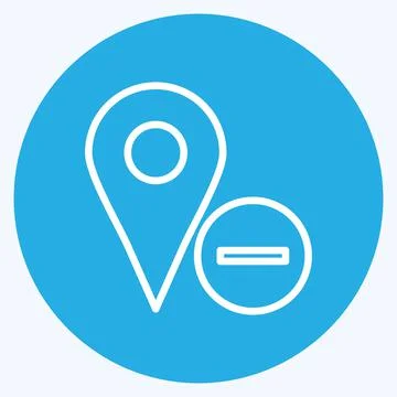 Icon Delete Location. suitable for User Interface symbol. blue eyes style. si 库存插图
