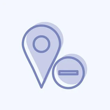 Icon Delete Location. suitable for User Interface symbol. two tone style. sim Illustrazione stock