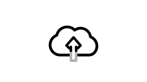 Icon Depicting Cloud Uploading Data Securely Online Stock Footage 331897961