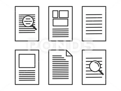 Icon depicting documents, suitable for web and mobile applications, isolate.. Illustrazione stock