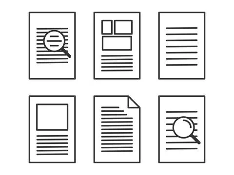 Icon depicting documents, suitable for web and mobile applications, isolate.. Stock Illustration