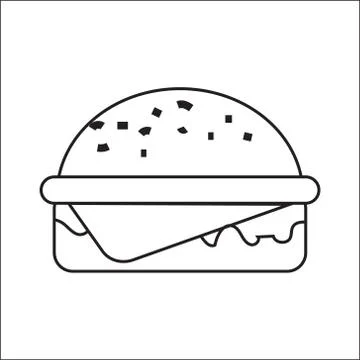 Icon depicting a hamburger. A simple drawing without pouring. Vector Stock Illustration