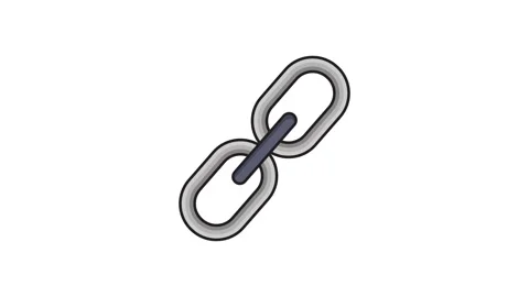 Icon depicting two linked chains, representing a connection or hyperlink to.. Stock Footage 335259470