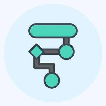 Icon Design Algorithm. suitable for data analytics symbol. color mate style.  Stock Illustration