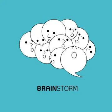 Icon design. Brain storming concept. Vector illustration isolated on blue . Illustrazione stock