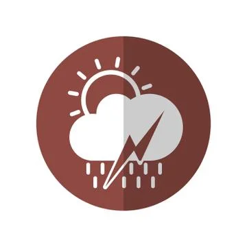 Icon design of climates include sun, cloud, rain, thunderbolt. Vector illustr Stock-Illustration