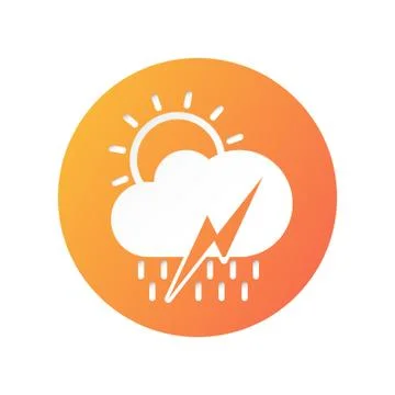 Icon design of climates include sun, cloud, rain, thunderbolt. Vector illustr Illustrazione stock