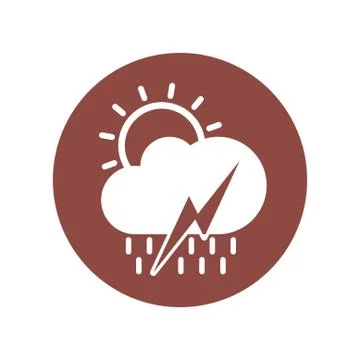 Icon design of climates include sun, cloud, rain, thunderbolt. Vector illustr Illustrazione stock