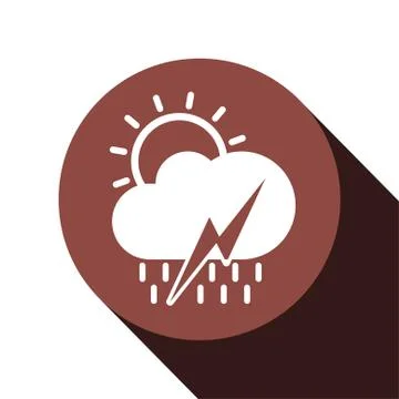 Icon design of climates include sun, cloud, rain, thunderbolt. Vector illustr Stock Illustration