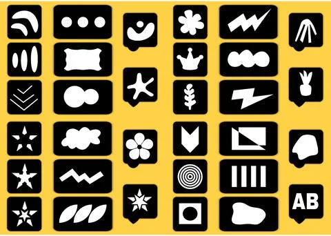 Icon design, collection of abstract logos. Geometric abstract logos Stock Illustration