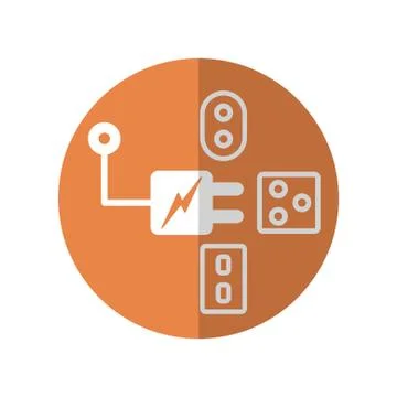 Icon design in concept of transformation plug for travelling. Vector illustra Illustrazione stock