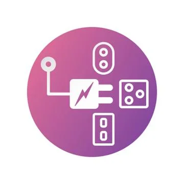 Icon design in concept of transformation plug for travelling. Vector illustra Stock Illustration