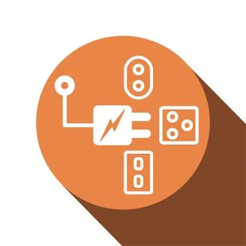 Icon design in concept of transformation plug for travelling. Vector illustra Stock Illustration