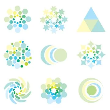 Icon design Icon design elements in illustrated pale pastel colors Copyrig... Stock Photos