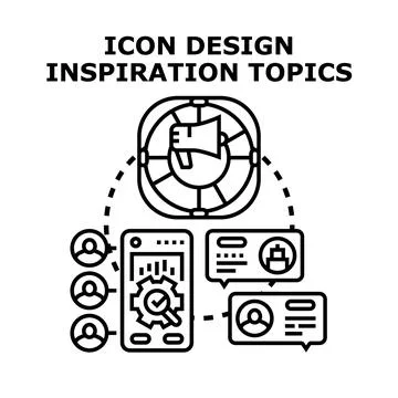 Icon design inspiration topics for creative business development Stock Illustration