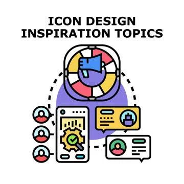 Icon design inspiration topics for creative business development Stockillustratie