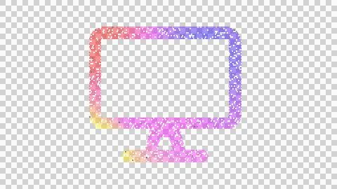 Icon desktop is made up of LED square shapes. There are bright diodes and there Stock Illustration