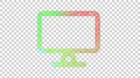 Icon desktop is made up of LED square shapes. There are bright diodes and there Stock Illustration
