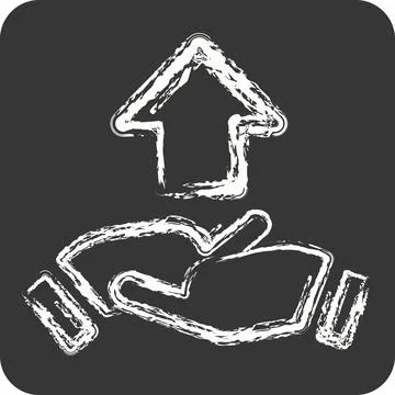 Icon Development Cooperation. related to Development symbol. chalk Style Illustrazione stock