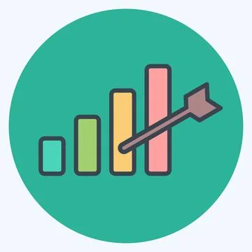 Icon Development Goals. related to Development symbol. color mate styleIcon.. Illustrazione stock