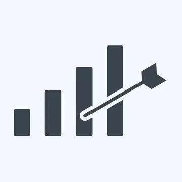 Icon Development Goals. related to Development symbol. glyph style Illustrazione stock