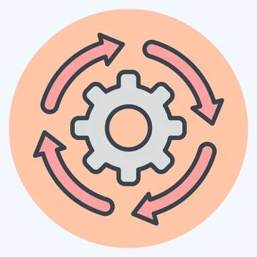Icon Development Settings. related to Development symbol. color mate style Stock Illustration