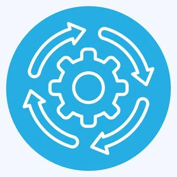 Icon Development Settings. related to Development symbol. blue eyes style Stock Illustration