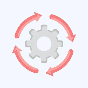 Icon Development Settings. related to Development symbol. flat style Illustrazione stock