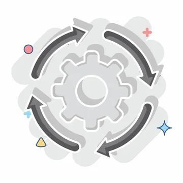 Icon Development Settings. related to Development symbol. comic style Illustrazione stock