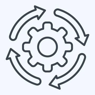 Icon Development Settings. related to Development symbol. line style Stock Illustration